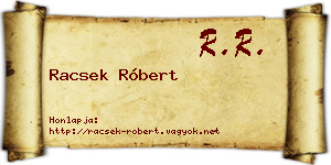 Racsek Róbert névjegykártya