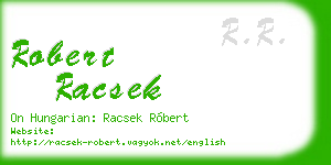 robert racsek business card