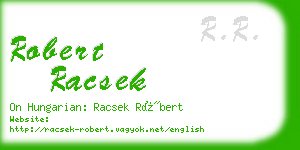 robert racsek business card